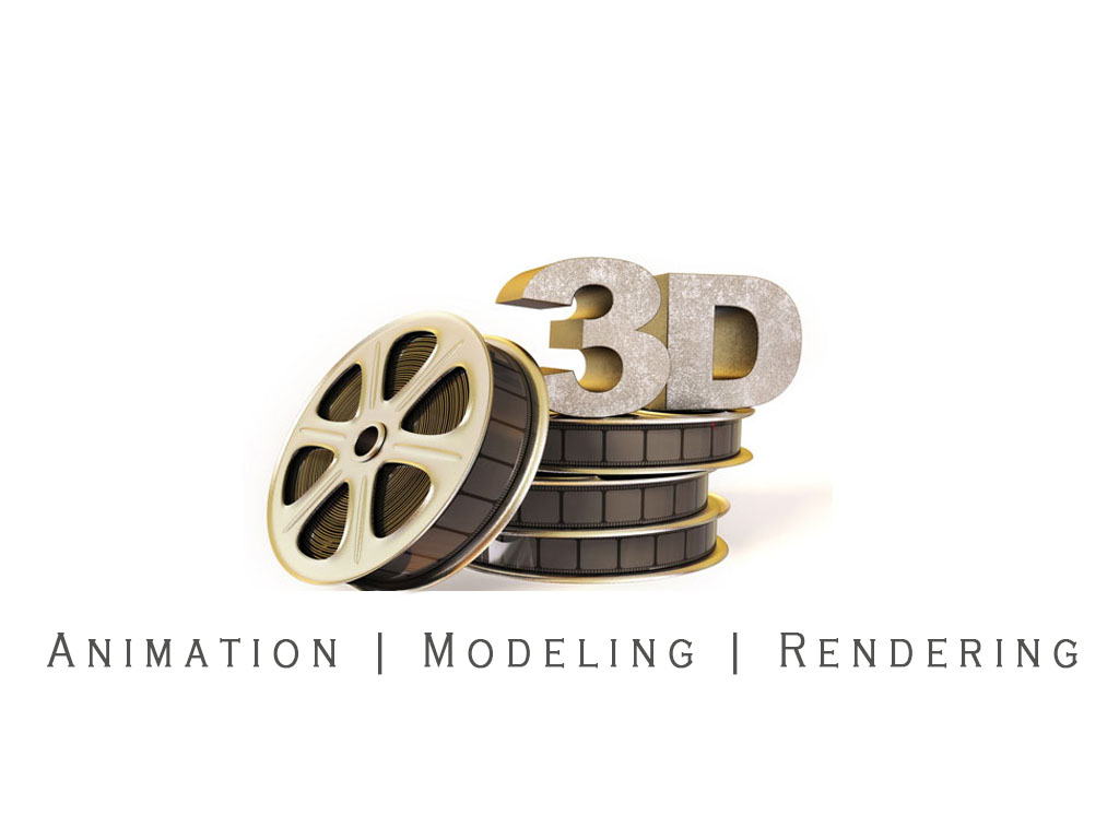 3D animation modeling and rendering logo